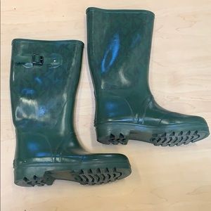 MICHAEL KORS ARMY GREEN MONOGRAM RAIN BOOTS